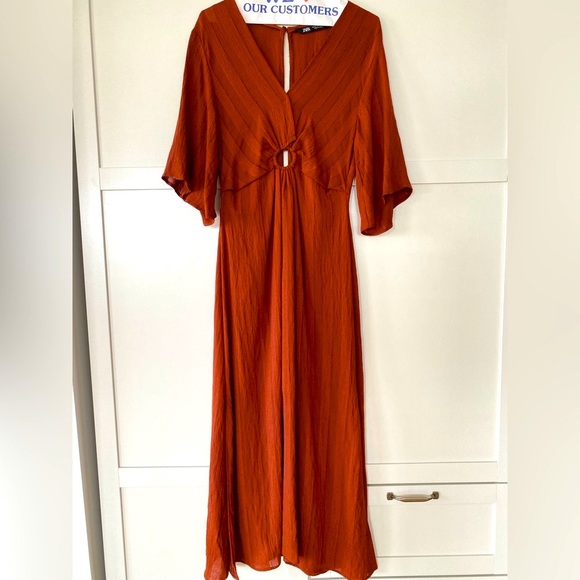 Zara, XS, summer dress, earthy color, great condition, almost new - Picture 1 of 5
